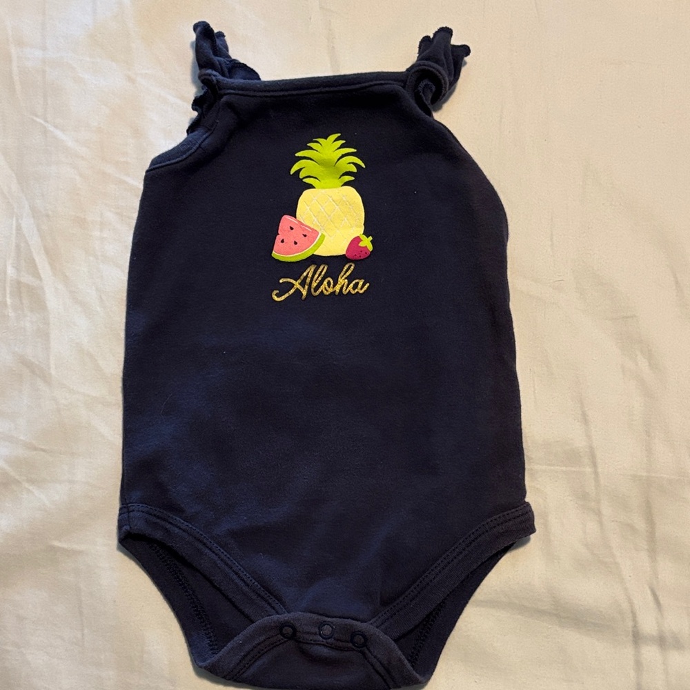 💥3 for $12 💥 Aloha Navy Blue Onesie